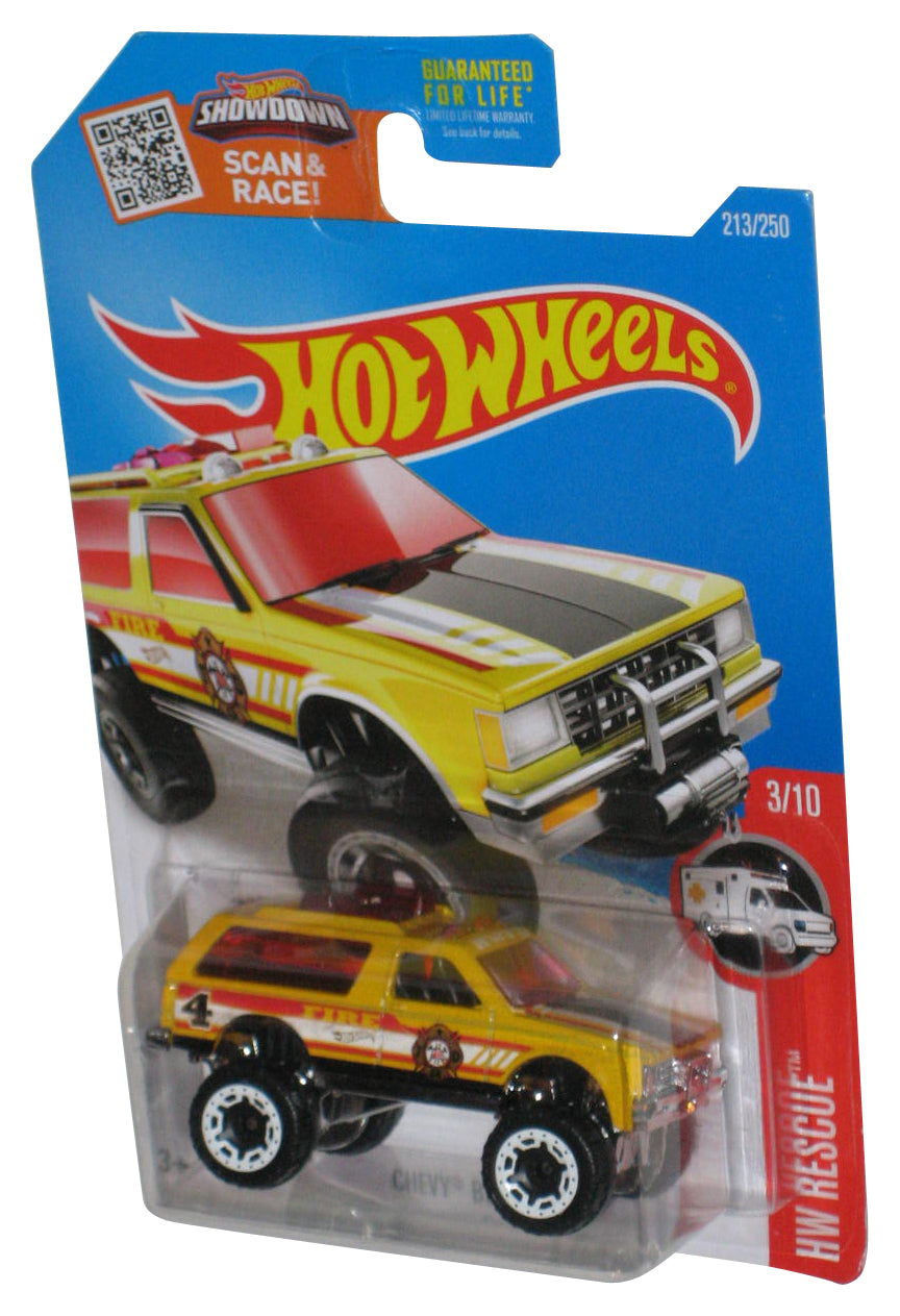 Hot Wheels HW Rescue 3/10 (2015) Yellow Chevy Blazer 4x4 Toy Truck 213/250