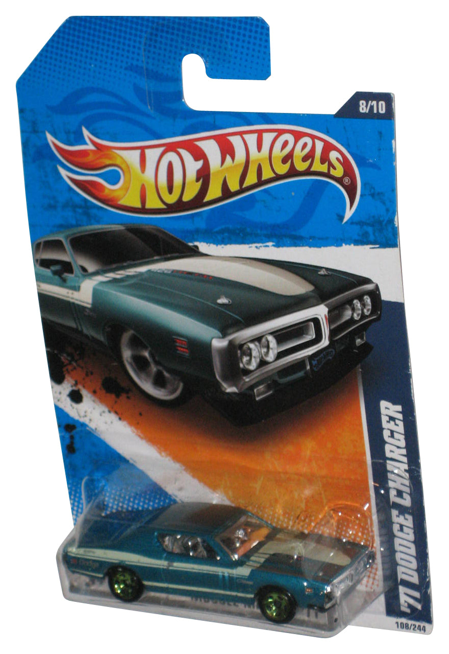 Hot Wheels Muscle Mania '11 8/10 Blue '71 Dodge Charger Toy Car 108/244