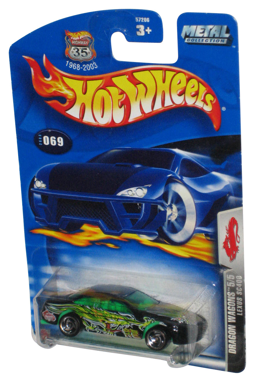 Hot Wheels Dragon Wagons 5/5 (2003) Lexus SC400 Green Toy Car #069