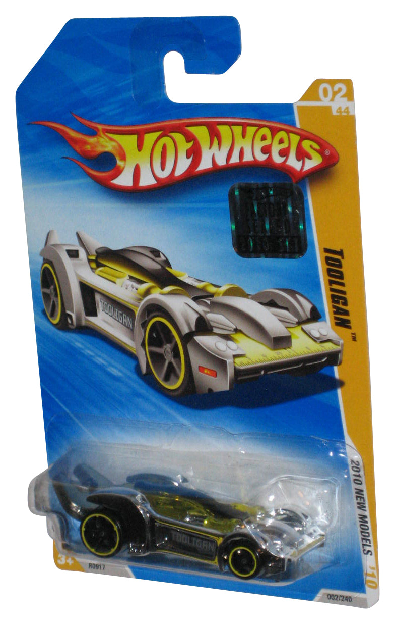 Hot Wheels 2010 New Models '10 02/44 Chrome Tooligan Silver & Gold Toy Car 002/240 - (Factory Sealed Sticker)