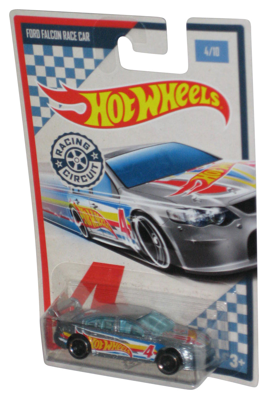 Hot Wheels Silver Ford Falcon Race Car (2017) Racing Circuit Toy Car 4/10