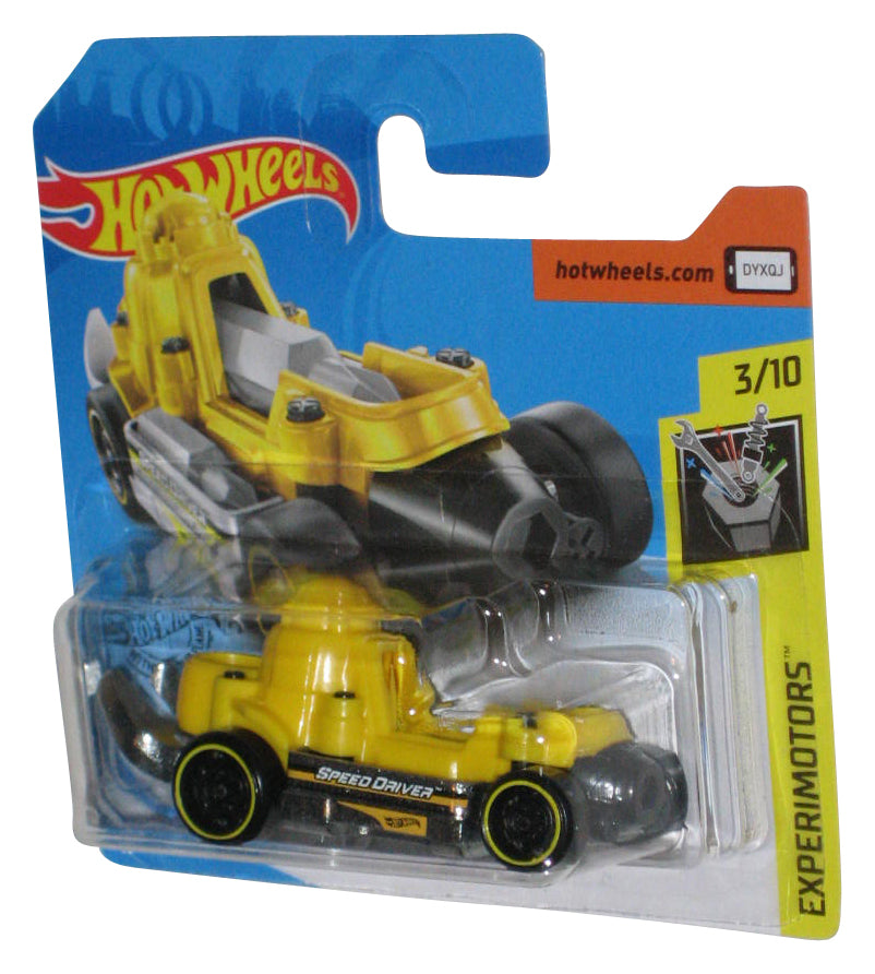 Hot Wheels Experimotors (2018) Speed Driver Yellow Toy Car 3/10 - (Short Card)