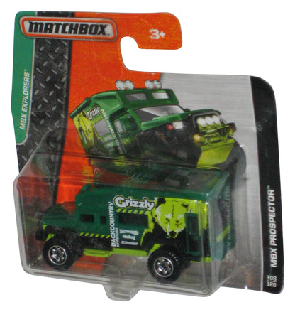 Matchbox MBX Explorers (2015) Green Prospector Grizzly Backcountry Toy Truck 108/120 - (Short Card)