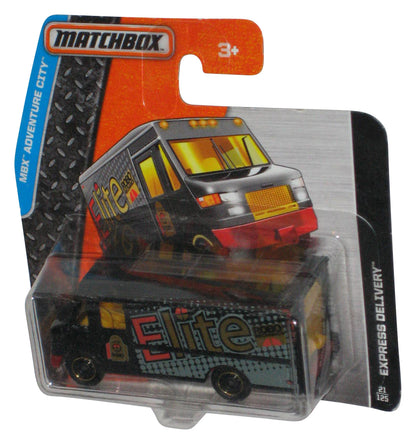 Matchbox MBX Adventure City (2015) Black Elite Express Delivery Toy Truck 21/125 - (Short Card / Cracked Plastic)