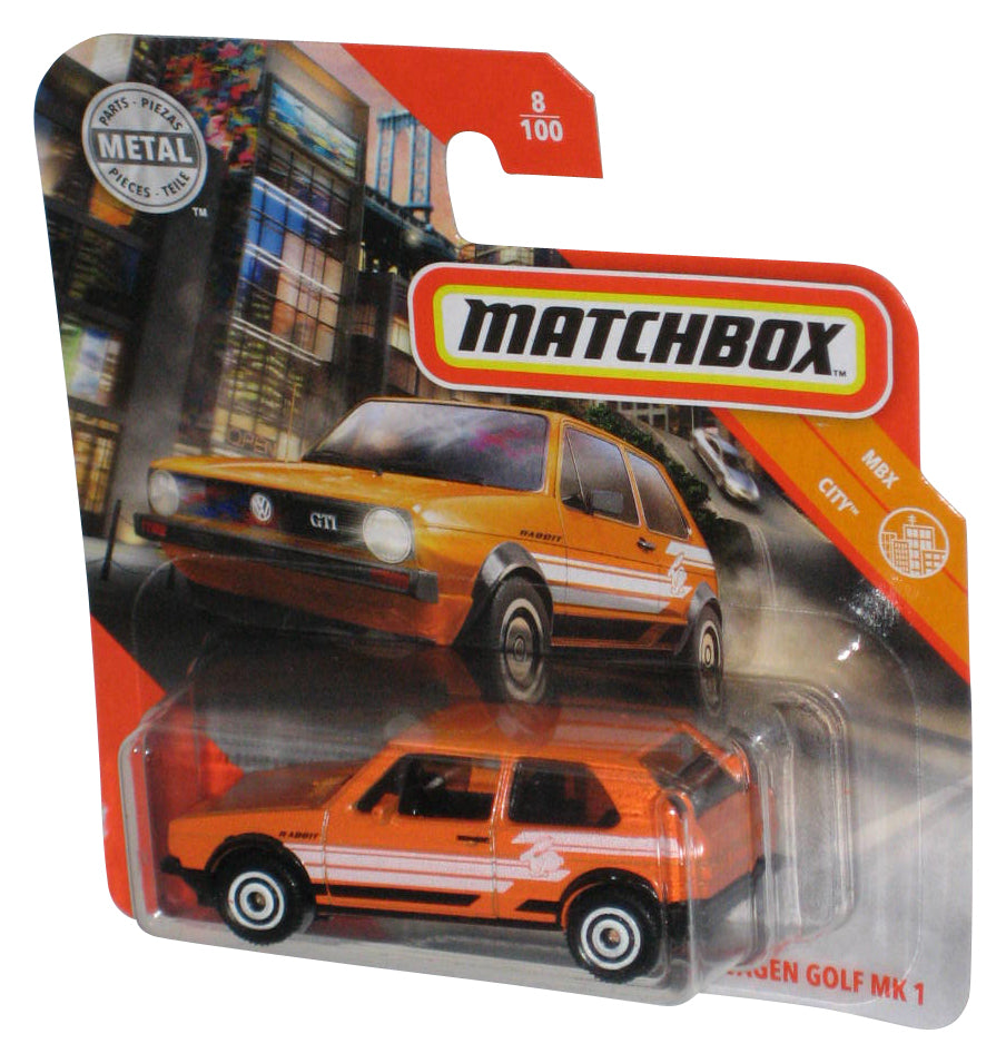 Matchbox MBX City (2019) Orange Volkswagen Golf MK 1 Toy Car 8/100 - (Short Card)