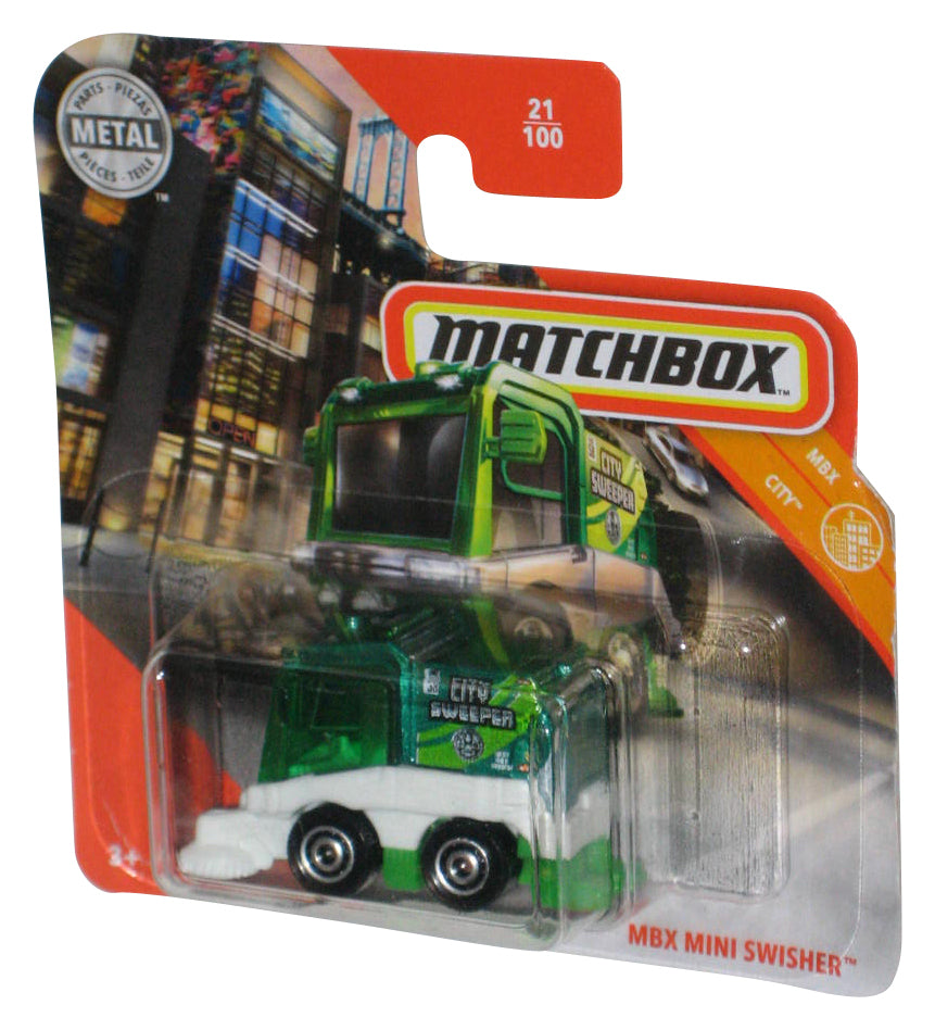 Matchbox MBX City Mini Swisher (2019) Green Metal Toy Car 21/100 - (Short Card)