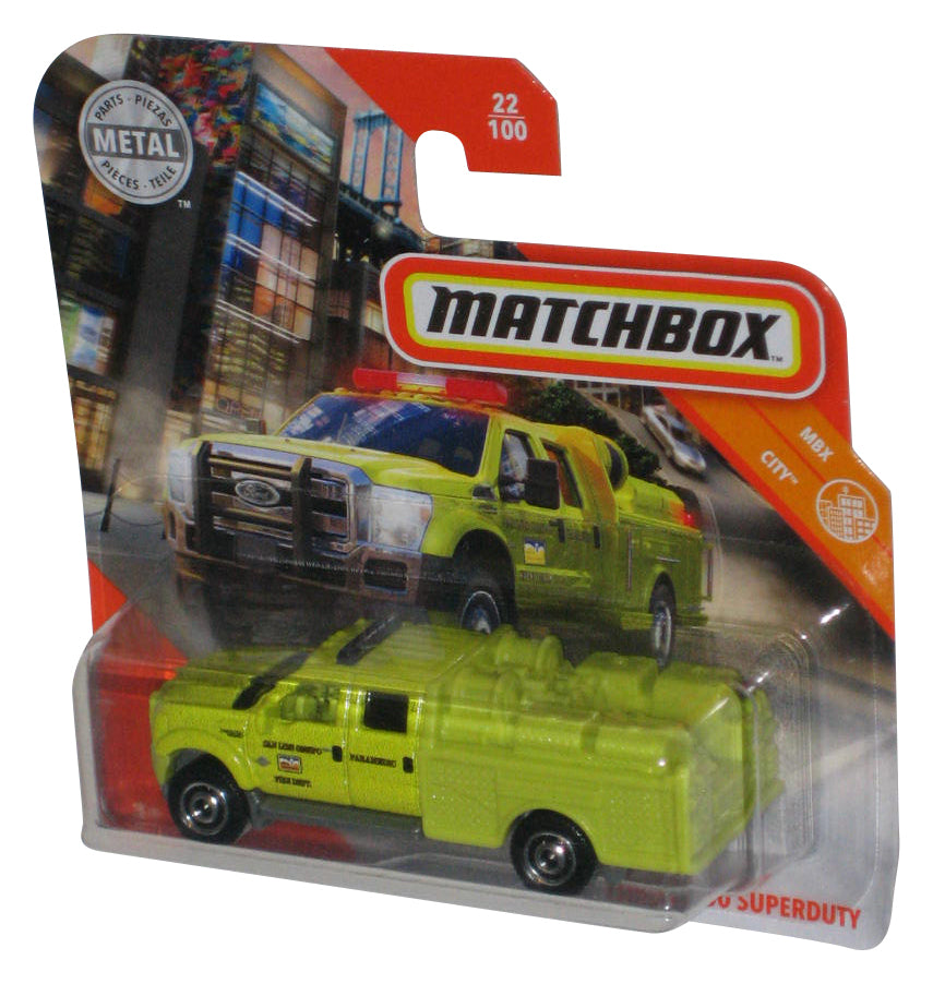 Matchbox MBX City (2019) Ford F-550 Superduty Green Toy Vehicle 22/100 - (Short Card)