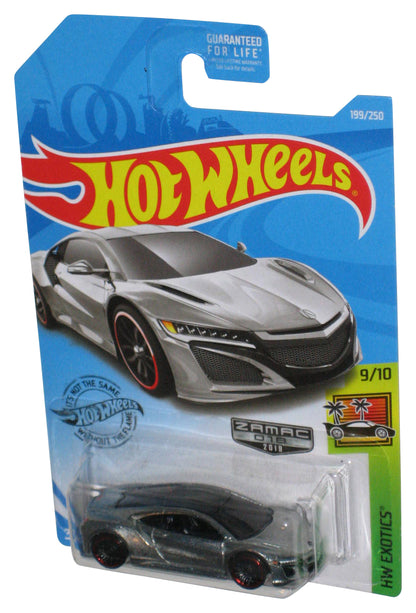 Hot Wheels HW Exotics 9/10 (2019) Silver Zamac 018 '17 Acura NSX Toy Car 199/250