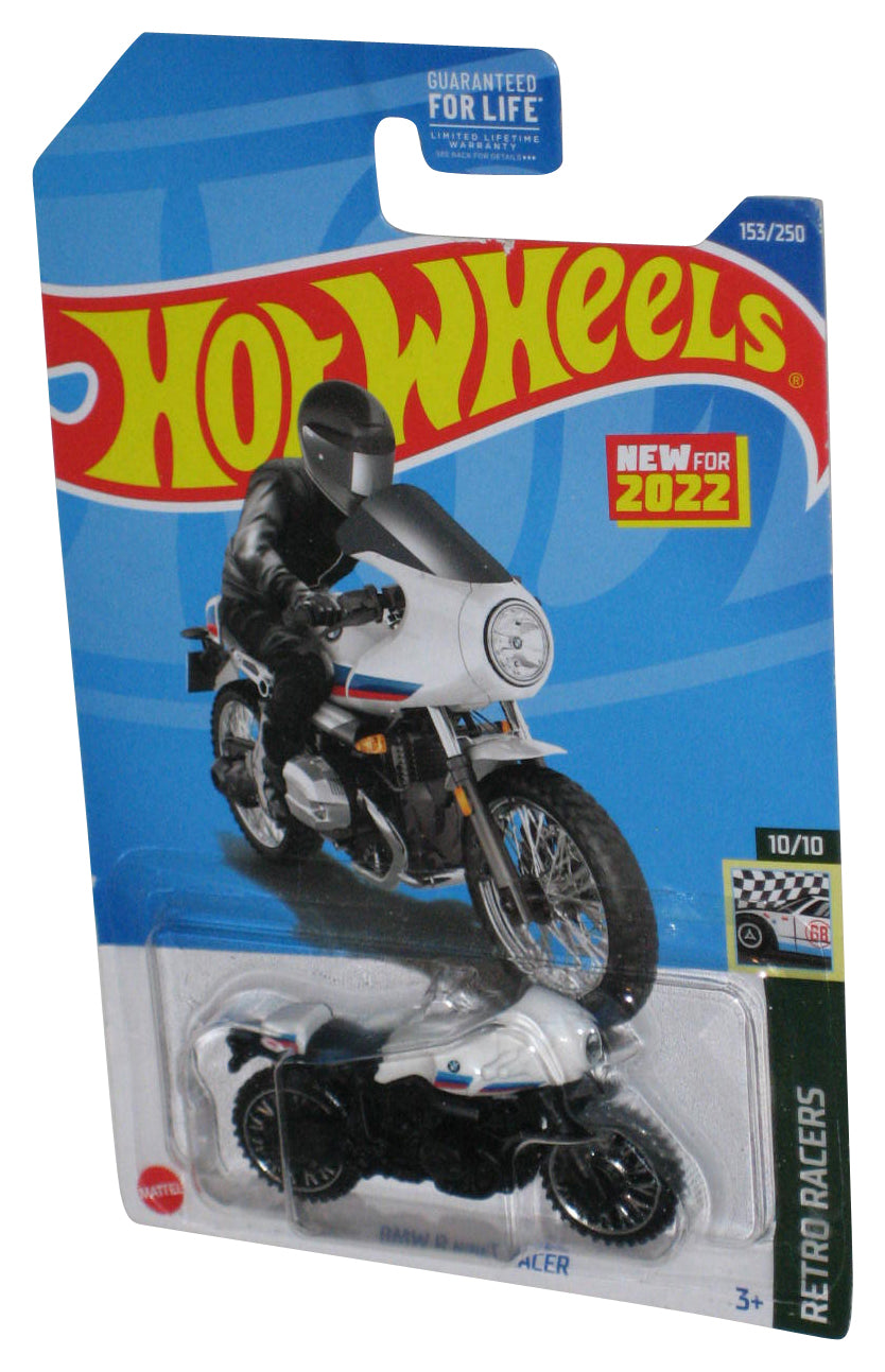 Hot Wheels Retro Racers 10/10 (2022) White & Black BMW R NineT Racer Bike 153/250