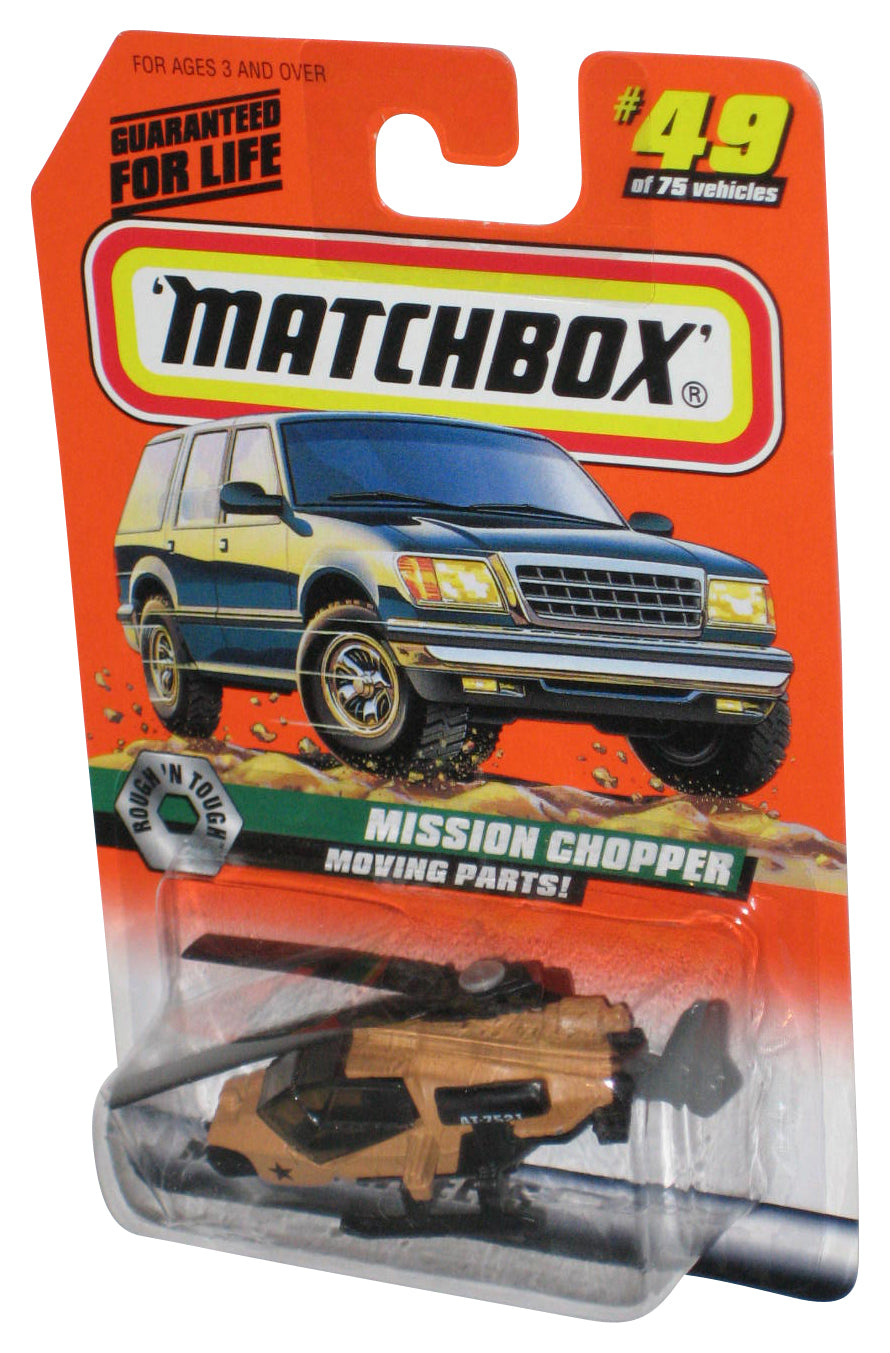 Matchbox Moving Parts (1997) Mission Chopper Toy Vehicle #49/75 - (Plastic Dented)