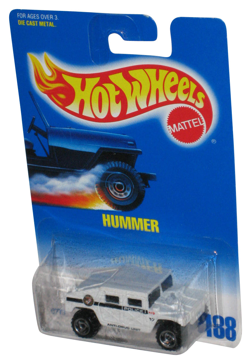 Hot Wheels Police Anti-Drug Unit (1991) Mattel White Hummer Toy Car #188