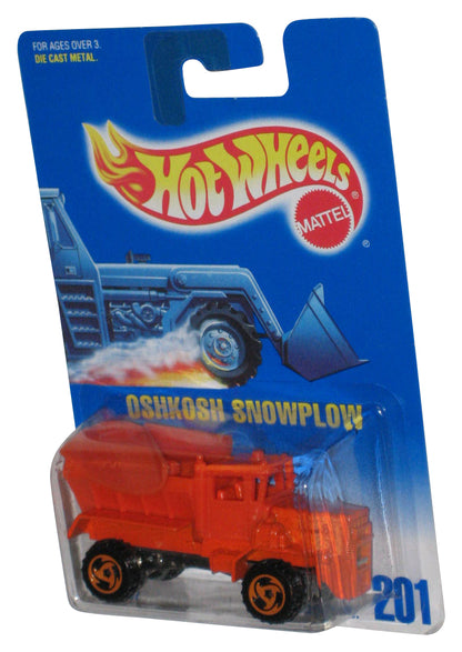 Hot Wheels Oshkosh Snowplow (1991) Orange Mattel Die-Cast Construction Toy #201