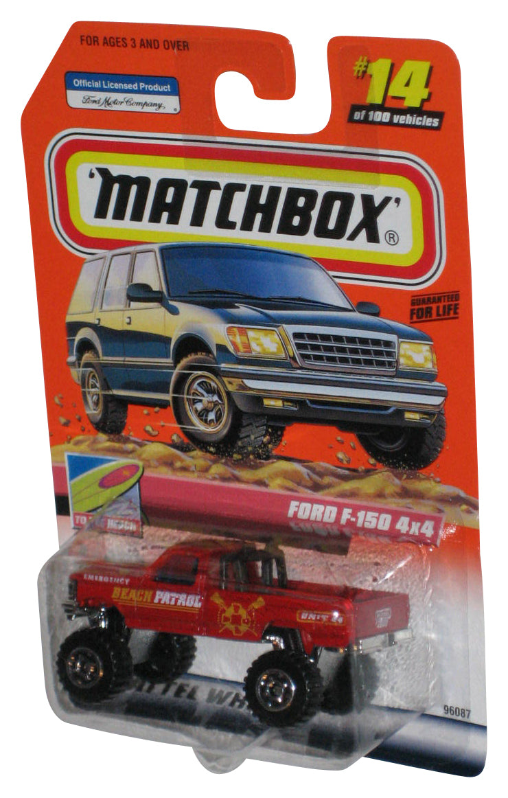 Matchbox To The Beach (1999) Red Patrol Ford F-150 4x4 Toy Truck #14/100