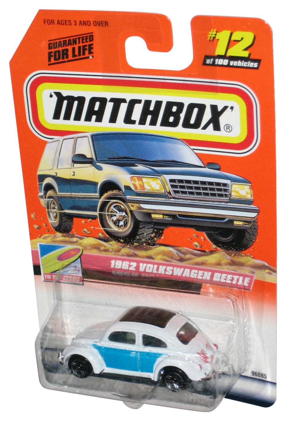 Matchbox To The Beach (1999) White 1962 Volkswagen Beetle Car #12/100