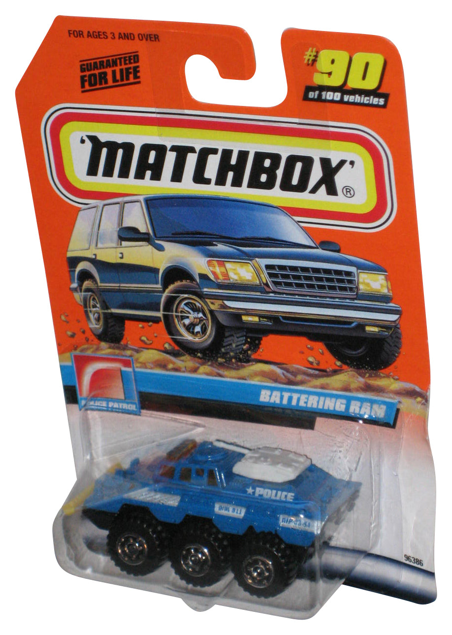 Matchbox Police Patrol (1999) Blue Battering Ram Toy Vehicle #90/100