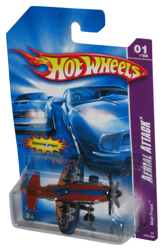 Hot Wheels Aerial Attack 01/04 (2006) Orange & Blue Mad Propz Toy Plane 073/180
