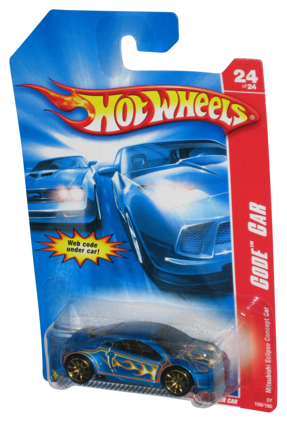 Hot Wheels Code Car 24/24 (2006) Blue Mitsubishi Eclipse Concept Car 108/180