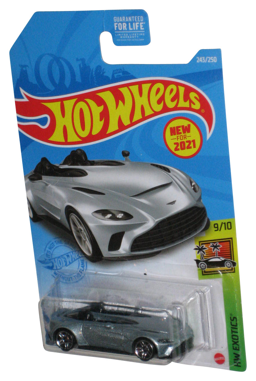 Hot Wheels HW Exotics 9/10 (2021) Silver Aston Martin V12 Speedster Car 243/250