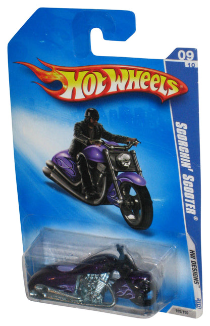 Hot Wheels HW Designs '09 Purple Scorchin' Scooter Motorcycle Bike Toy 105/190