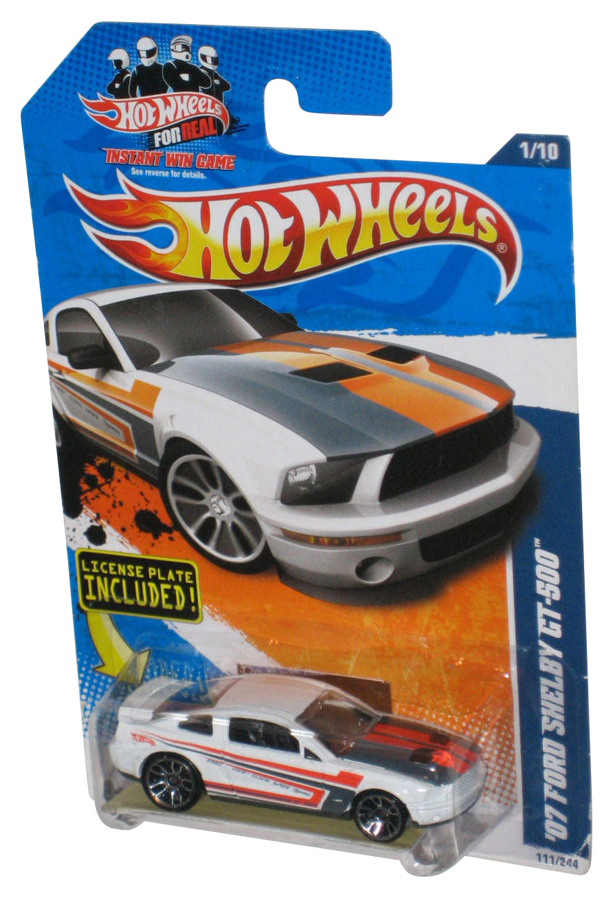 Hot Wheels Nightburnerz 1/10 White '07 Ford Shelby GT-500 Car 111/244 w/ License Plate