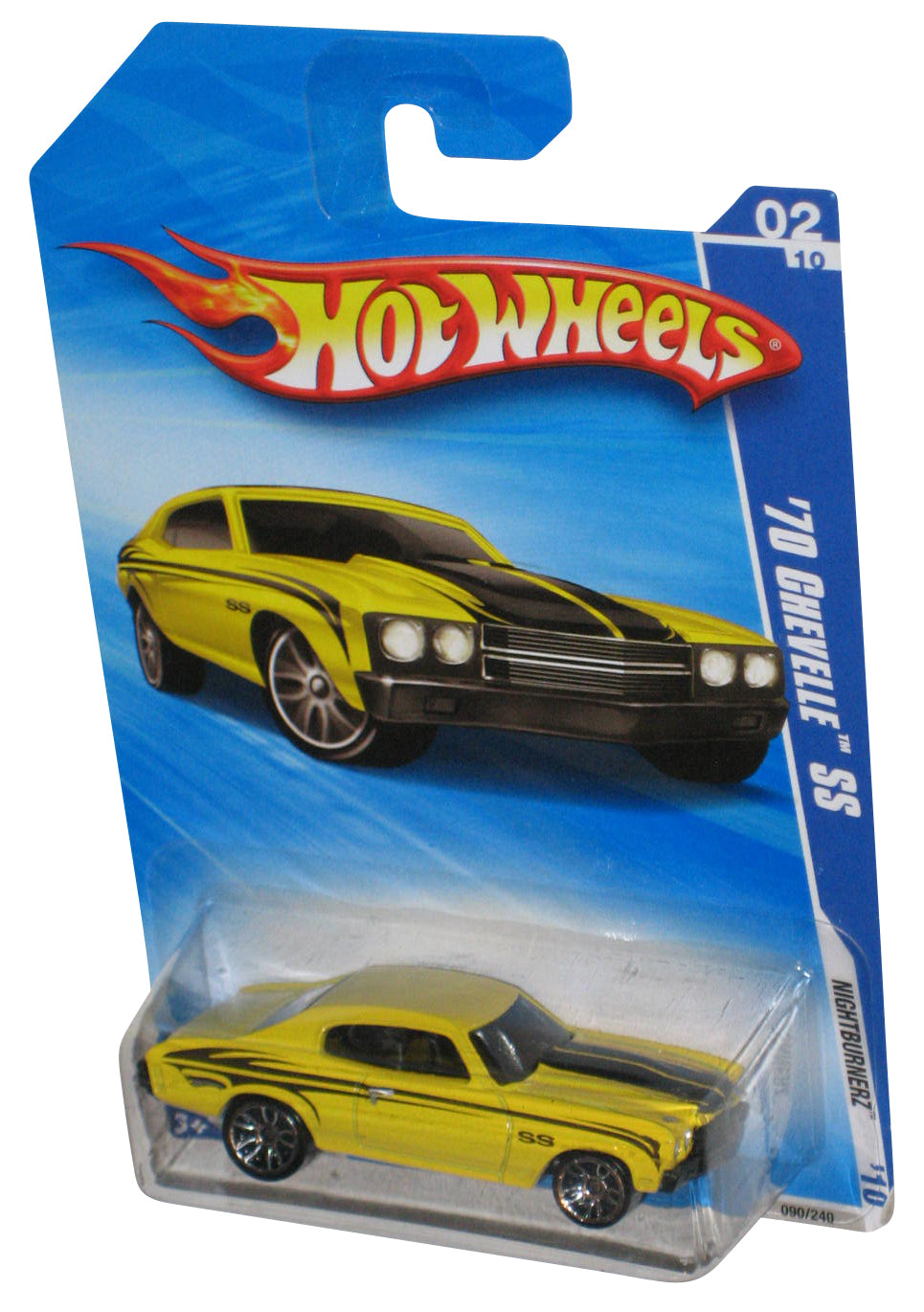 Hot Wheels Nightburnerz 02/10 (2009) Yellow '70 Chevelle SS Car 090/240