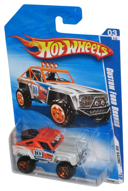 Hot Wheels HW Racing '10 03/10 White & Orange Custom Ford Bronco Car 151/240