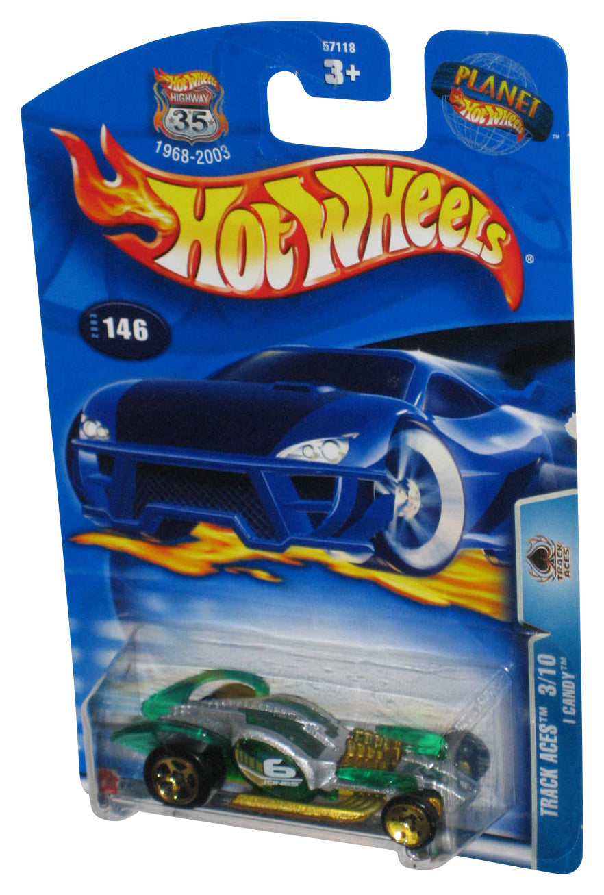 Hot Wheels Track Aces 3/10 (2003) Green I Candy Toy Car #146