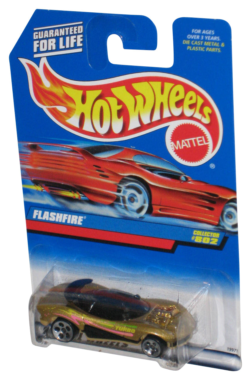 Hot Wheels Flashfire (1997) Mattel Gold Die-Cast Toy Car #802