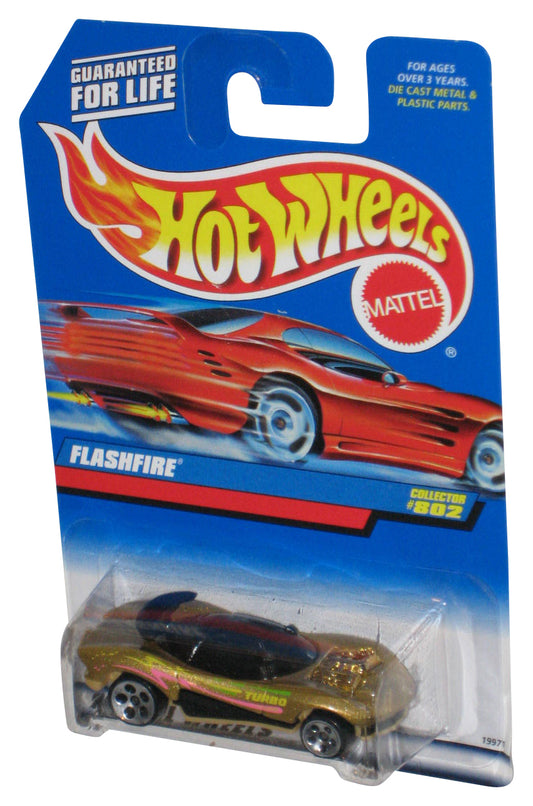 Hot Wheels Flashfire (1997) Mattel Gold Die-Cast Toy Car #802