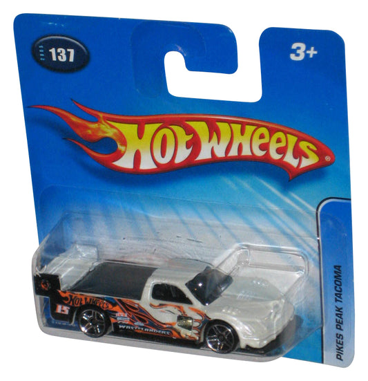 Hot Wheels White Pikes Peak Tacoma (2005) Mattel Toy Truck #137 - (Short Card)