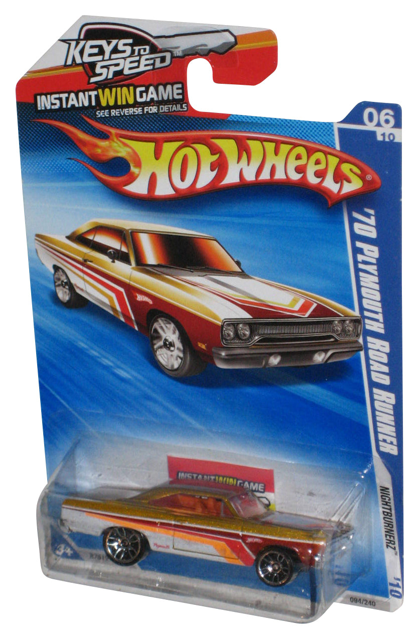 Hot Wheels Nightburnerz '10 06/10 Gold '70 Plymouth Road Runner Car 094/240