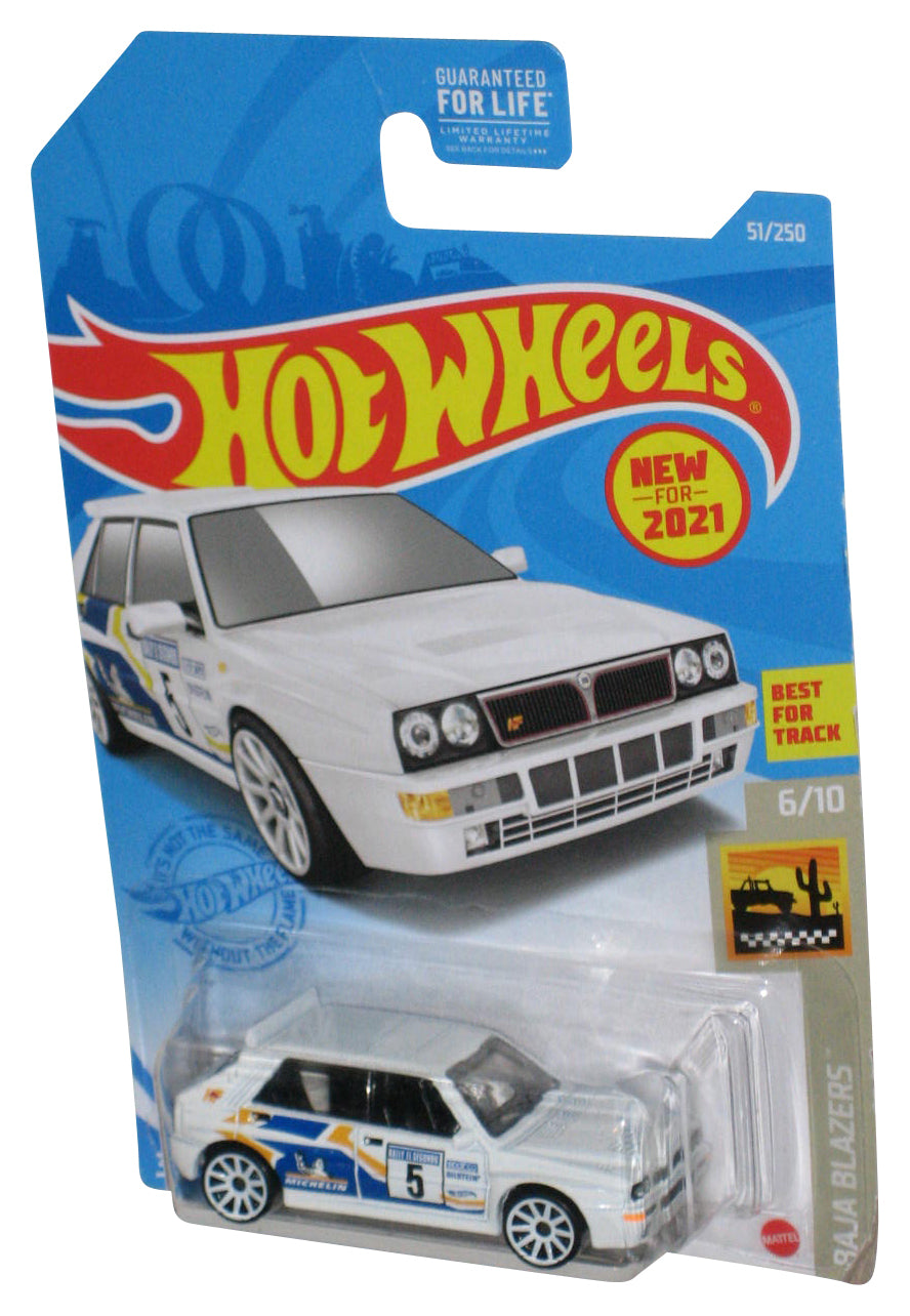 Hot Wheels Baja Blazers 6/10 (2021) White Lancia Delta Integrale Car 51/250