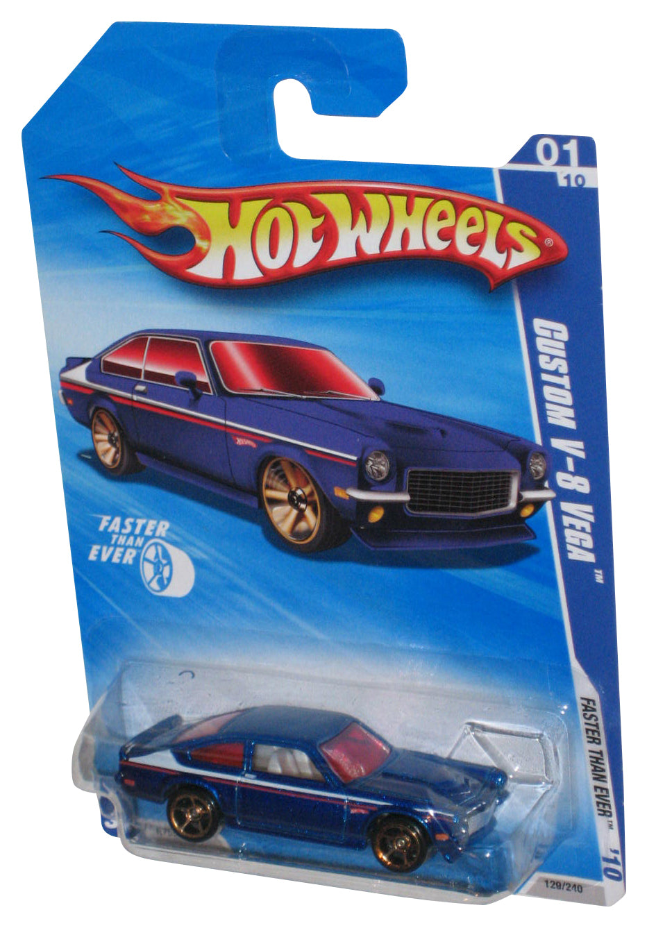 Hot Wheels Faster Than Ever '10 01/10 Blue Custom V-8 Vega Car 129/240