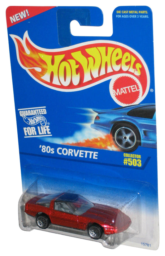 Hot Wheels Red '80s Corvette (1995) Mattel Collectors Toy Car #503 - (Wire Spoke Wheels)
