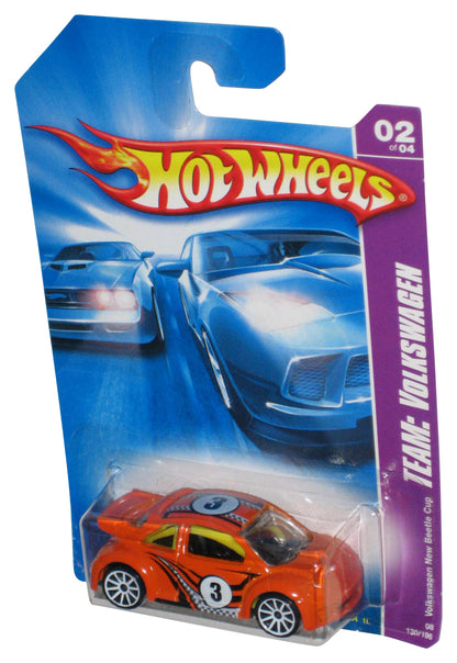 Hot Wheels Team Volkswagen 02/04 (2007) Orange New Beetle Cup Car 130/196