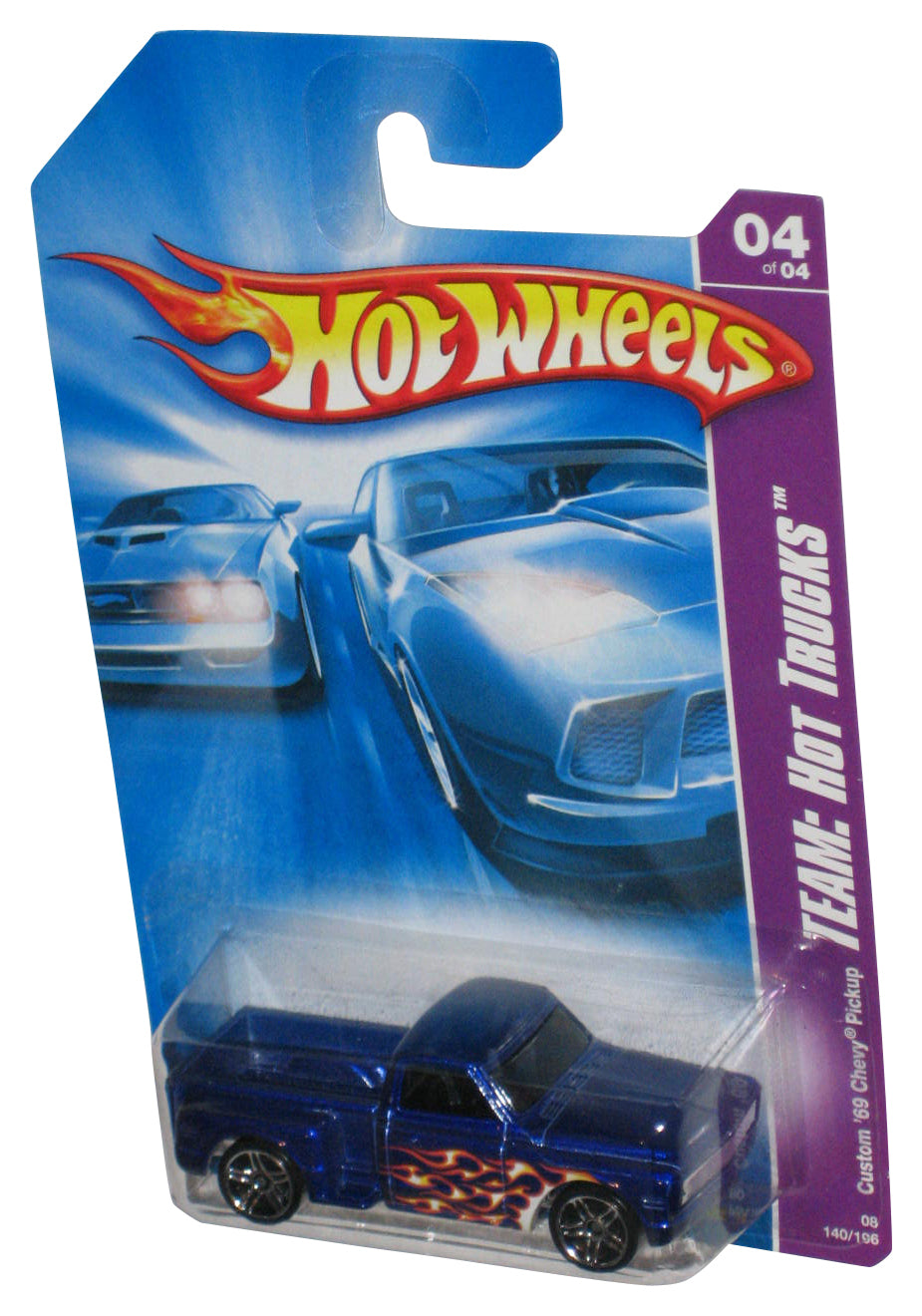 Hot Wheels Team Trucks (2007) Blue Custom '69 Chevy Pickup Truck Toy 140/196