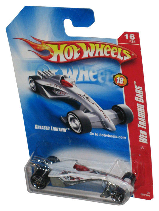 Hot Wheels Web Trading Cars 16/24 (2007) White Greased Lightnin' Car 092/196