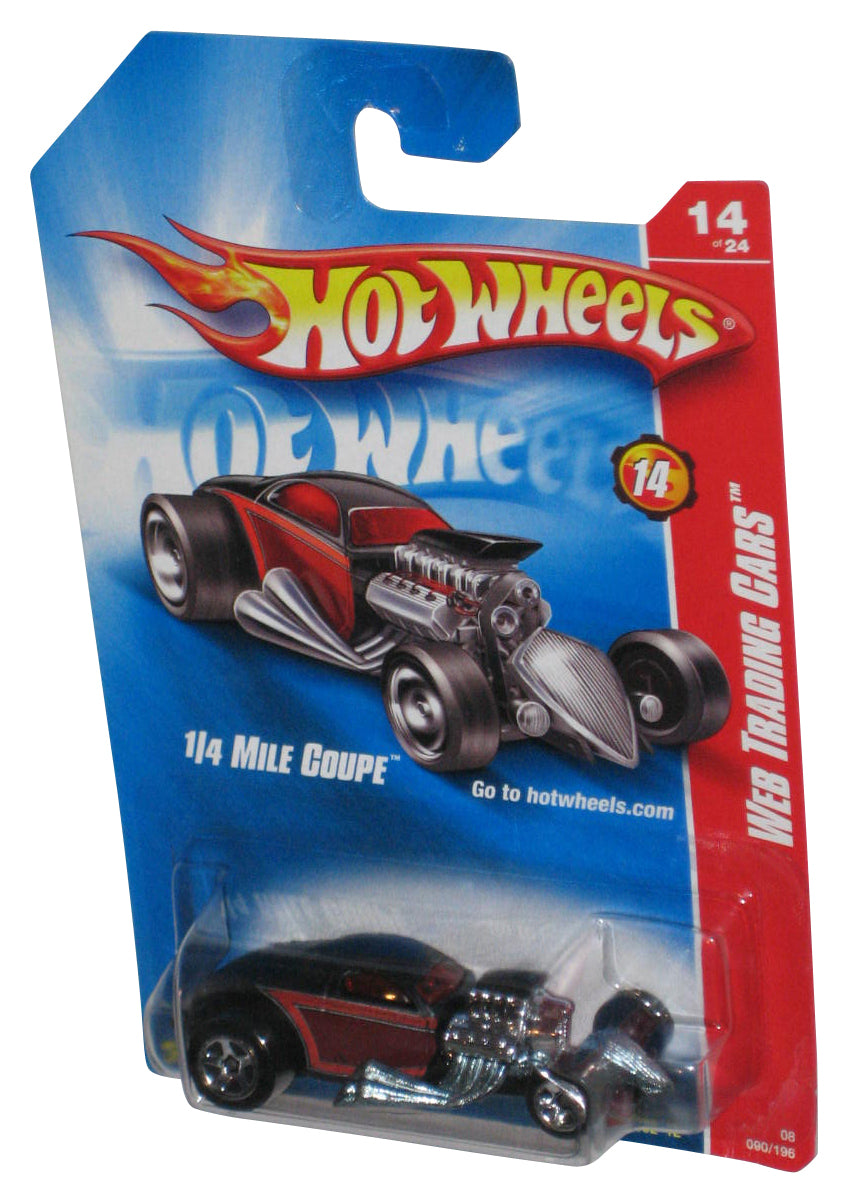 Hot Wheels Web Trading Cars 14/24 (2007) Black & Burgendy 1/4 Mile Coupe Car 090/196