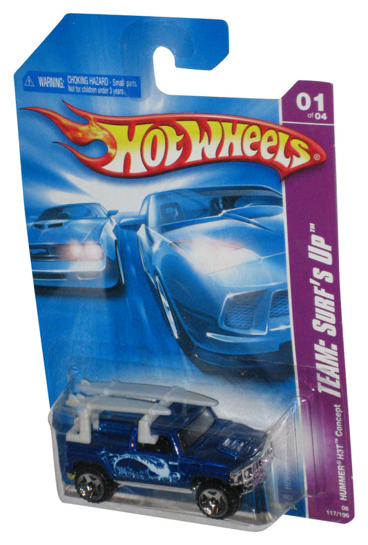 Hot Wheels Team Surf's Up (2007) Blue Hummer H3T Concept Toy 117/196