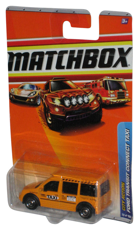 Matchbox City Action (2009) Yellow Ford Transit Connect Taxi Toy Car 59/100