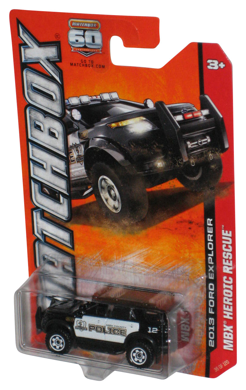 Matchbox MBX Heroic Rescue 2013 Ford Explorer Black Police Toy Vehicle 36/120