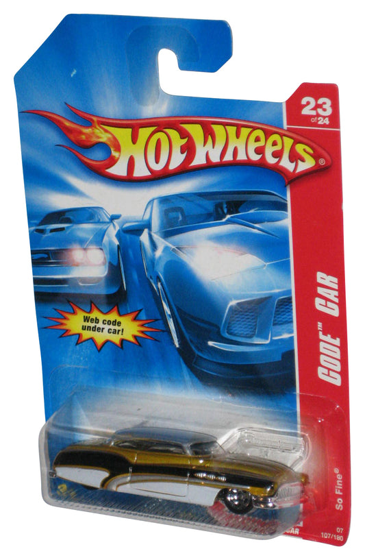 Hot Wheels Code Car 23/24 (2006) So Fine Gold Black & White Toy Car 107/180