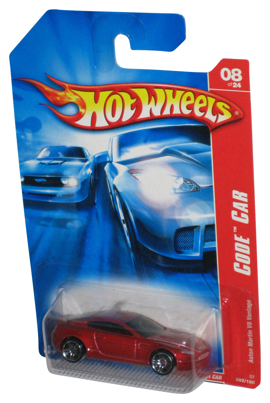 Hot Wheels Code Car 08/24 (2006) Red Aston Martin V8 Vantage Car 092/180