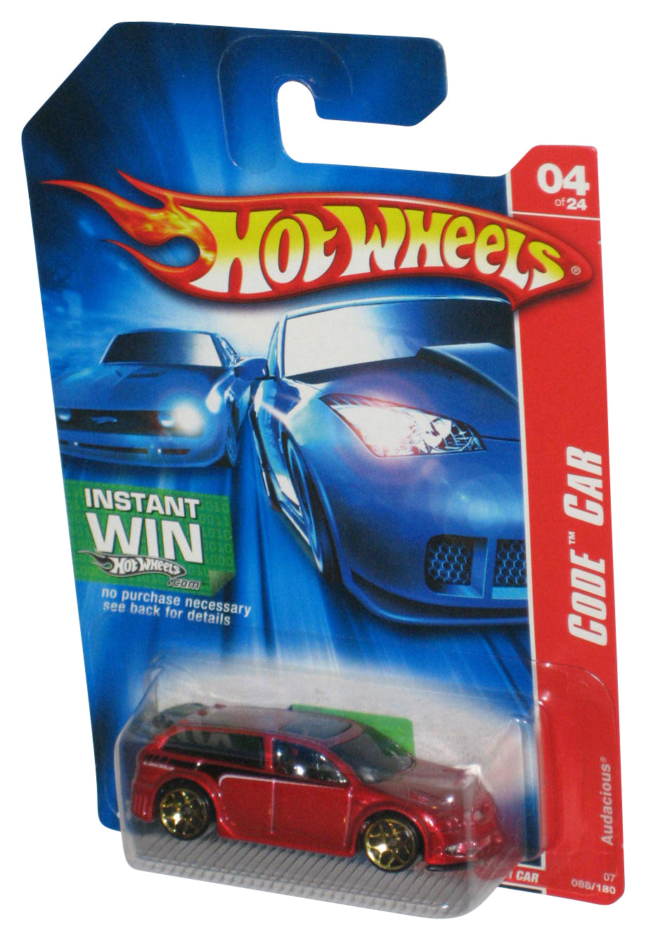 Hot Wheels Code Car 04/24 (2006) Red Audacious Toy Car 088/180
