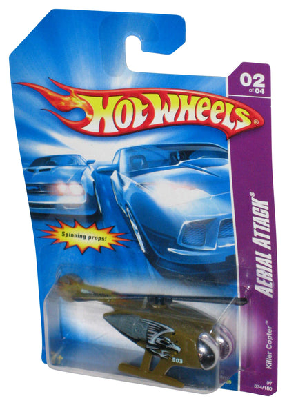 Hot Wheels Aerial Attack 02/04 (2006) Green Killer Copter Helicopter Toy 074/180