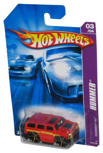 Hot Wheels Hummer H3 03/04 (2006) Red Toy Truck 063/156
