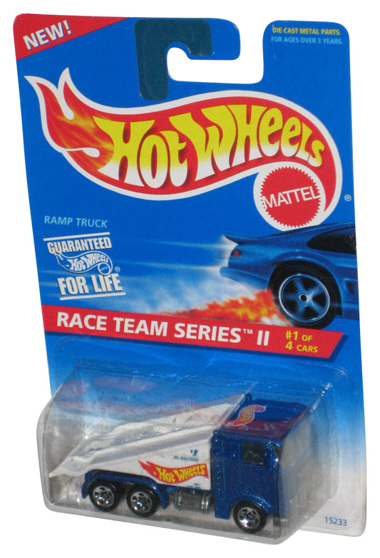 Hot Wheels Race Team Series II 1/4 (1995) Blue & White Ramp Truck Toy #392
