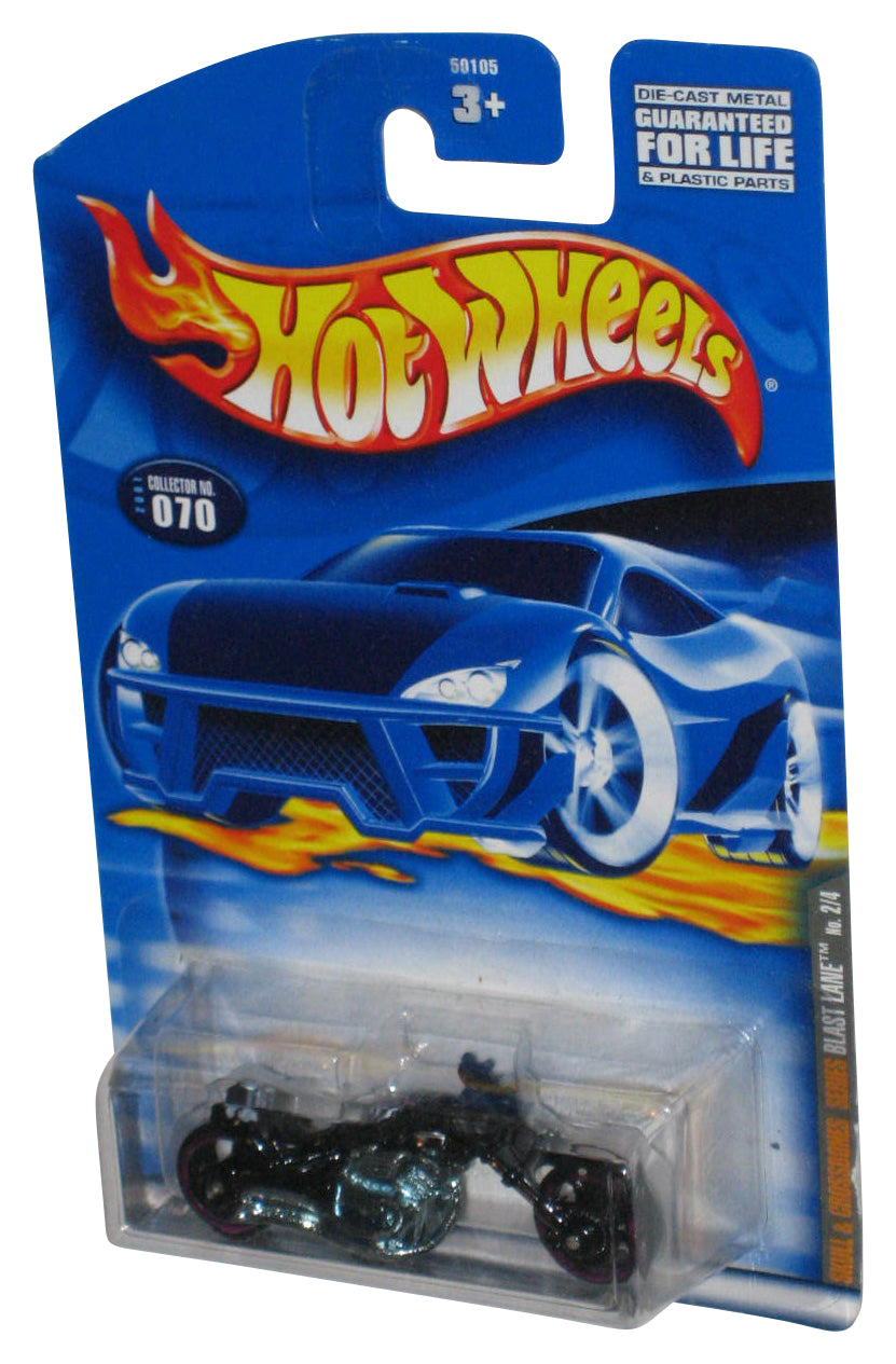 Hot Wheels Skull & Crossbones (2001) Black & Purple Blast Lane Toy Bike #070