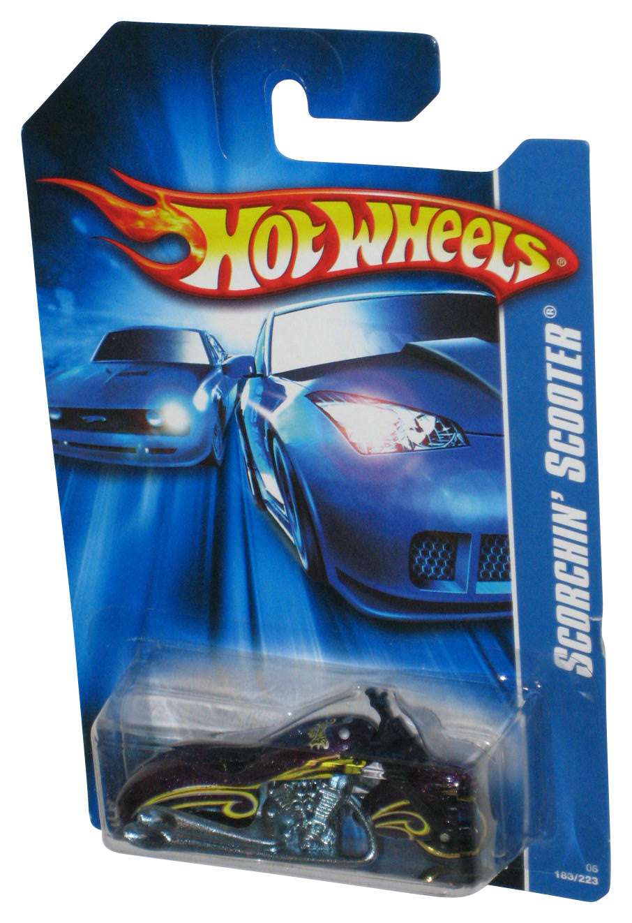 Hot Wheels Scorchin' Scooter (2006) Purple Motorcycle Bike Toy #183
