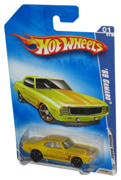 Hot Wheels Muscle Mania '09 Yellow '69 Camaro Toy Car 077/190